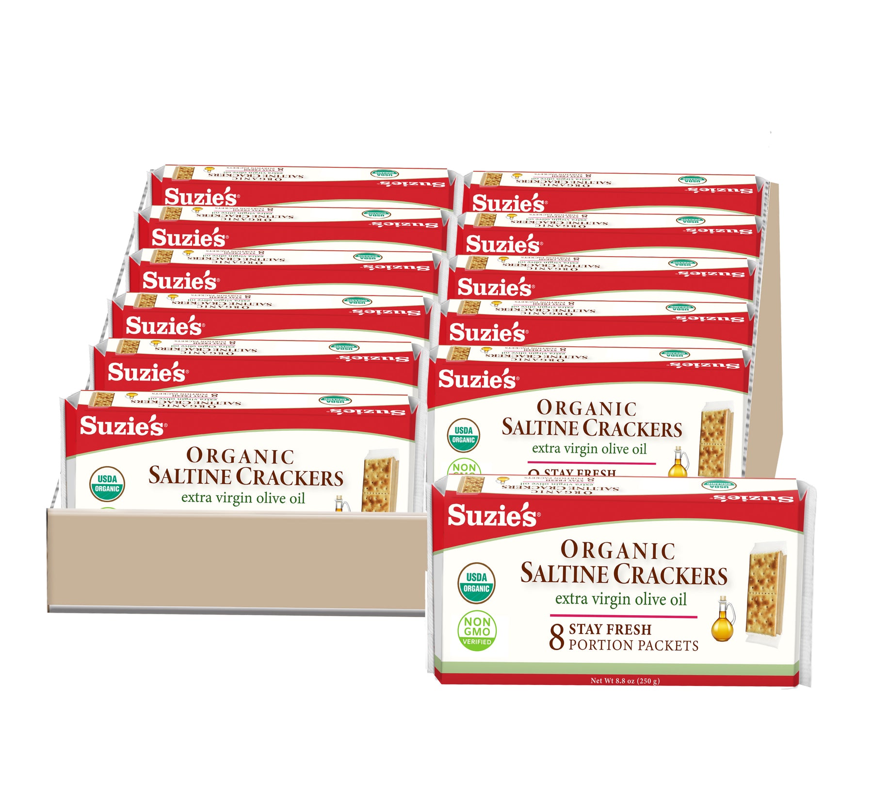 Organic Saltine Crackers with Olive Oil Suzies Brand